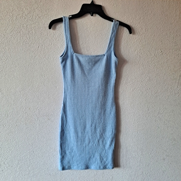 SHEIN Dresses & Skirts - Shein Light Blue Ribbed Knit Dress